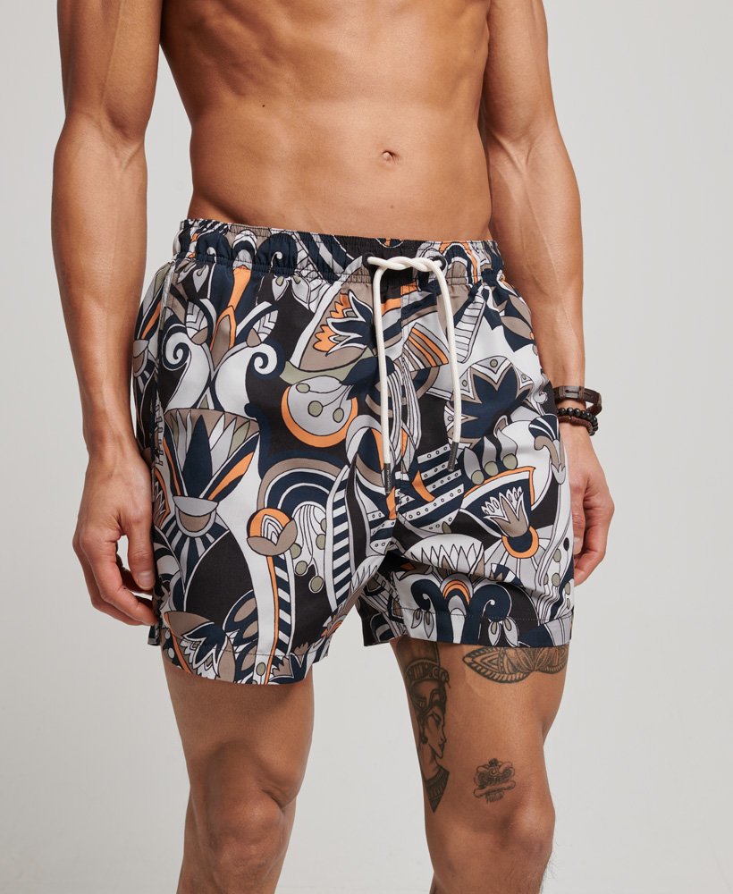 gerecyclede zwembroek in agnes black-print