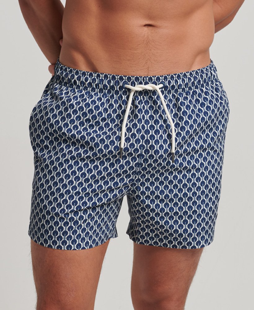 gerecyclede zwembroek in gabriella navy-print