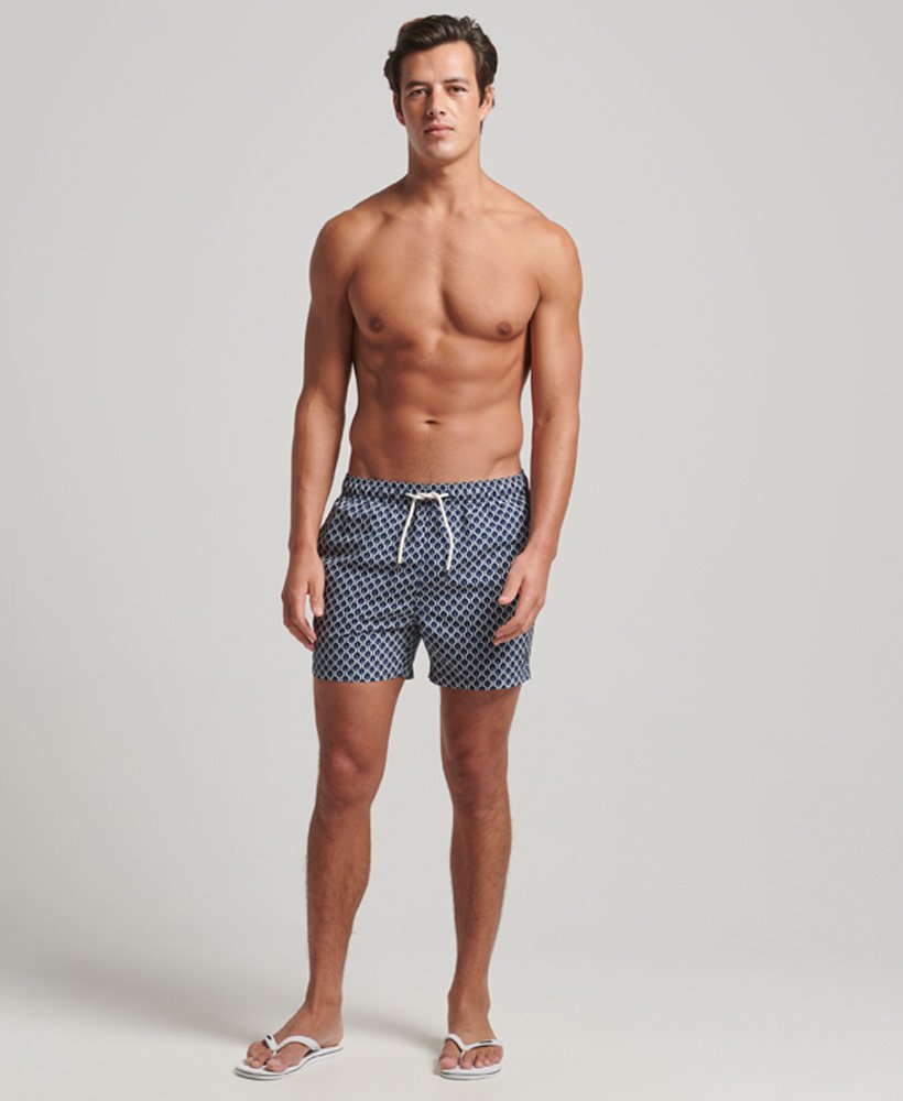 gerecyclede zwembroek in gabriella navy-print