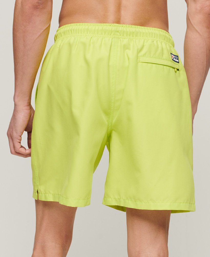 gerecyclede zwemshorts met applicaties van 48 cm in de kleur electric lime.