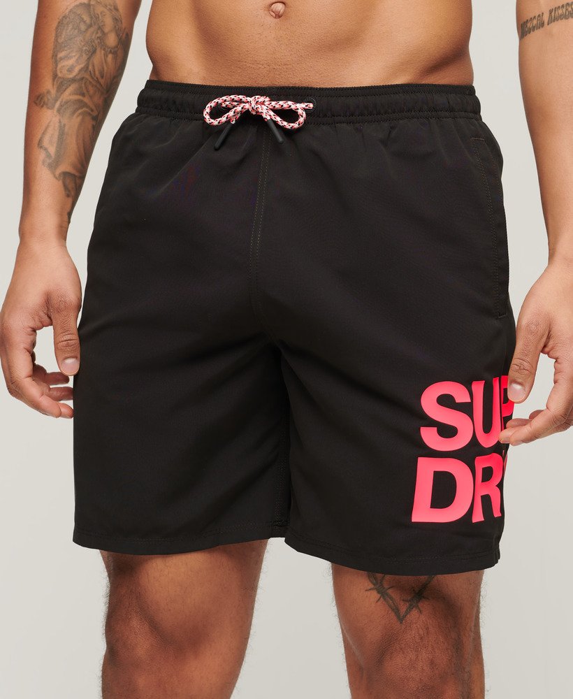 sportswear logo 17-inch zwembroek van gerecycled materiaal in zwart