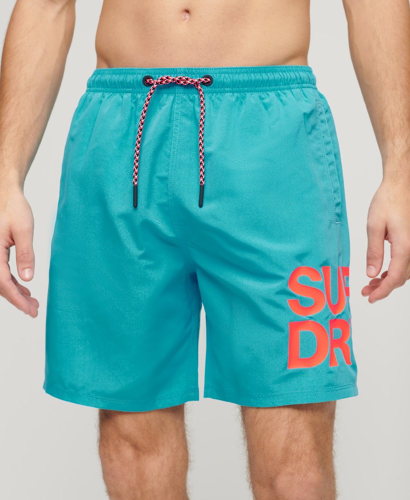 sportswear logo 17-inch gerecyclede zwembroek in strandblauw