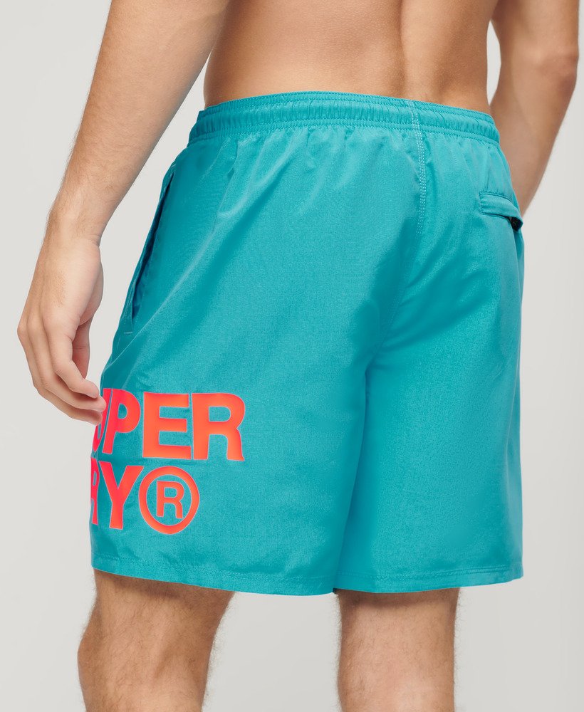 sportswear logo 17-inch gerecyclede zwembroek in strandblauw