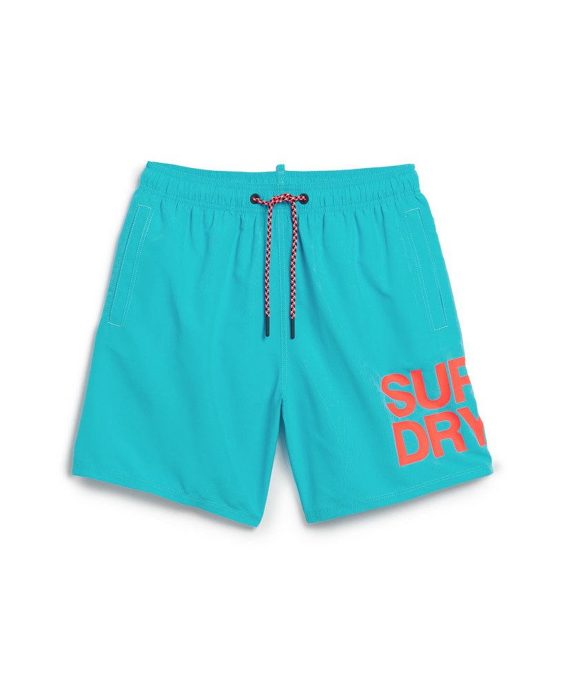 sportswear logo 17-inch gerecyclede zwembroek in strandblauw
