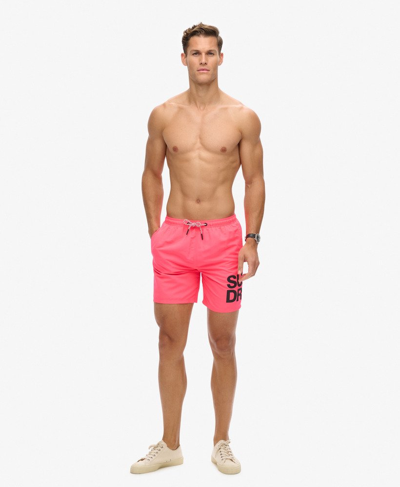 sportswear logo 17-inch gerecyclede zwembroek in shocking pink