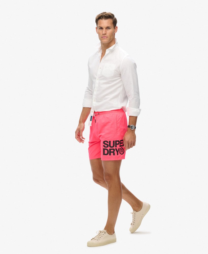 sportswear logo 17-inch gerecyclede zwembroek in shocking pink