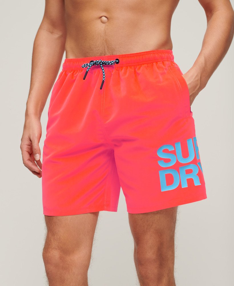 sportswear logo 17-inch zwembroek van gerecycled materiaal in hyper fire coral