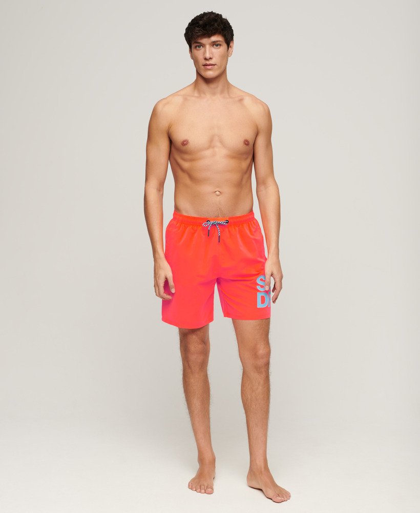sportswear logo 17-inch zwembroek van gerecycled materiaal in hyper fire coral