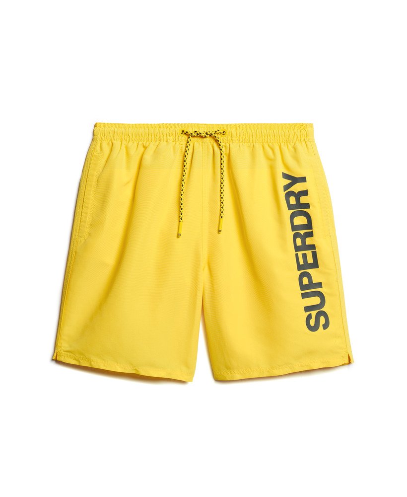 sport graphic 17-inch zwembroek van gerecycled materiaal in cyber yellow