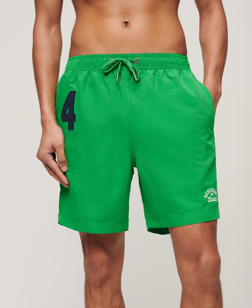 gerecyclede polo zwemshorts van 43 cm in de kleur drop kick green.