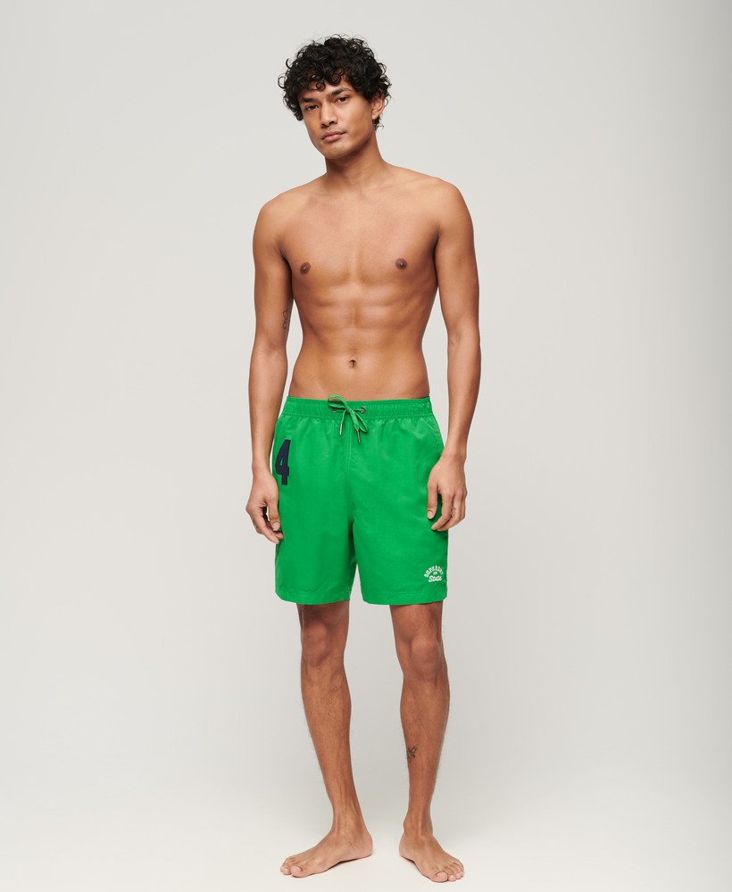 gerecyclede polo zwemshorts van 43 cm in de kleur drop kick green.