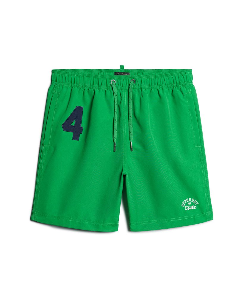 gerecyclede polo zwemshorts van 43 cm in de kleur drop kick green.