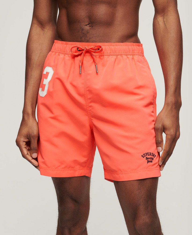 gerecyclede polo zwemshorts van 43 cm in hot coral