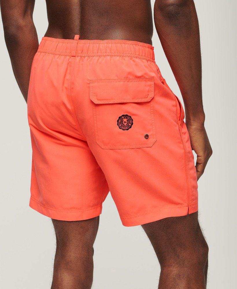 gerecyclede polo zwemshorts van 43 cm in hot coral