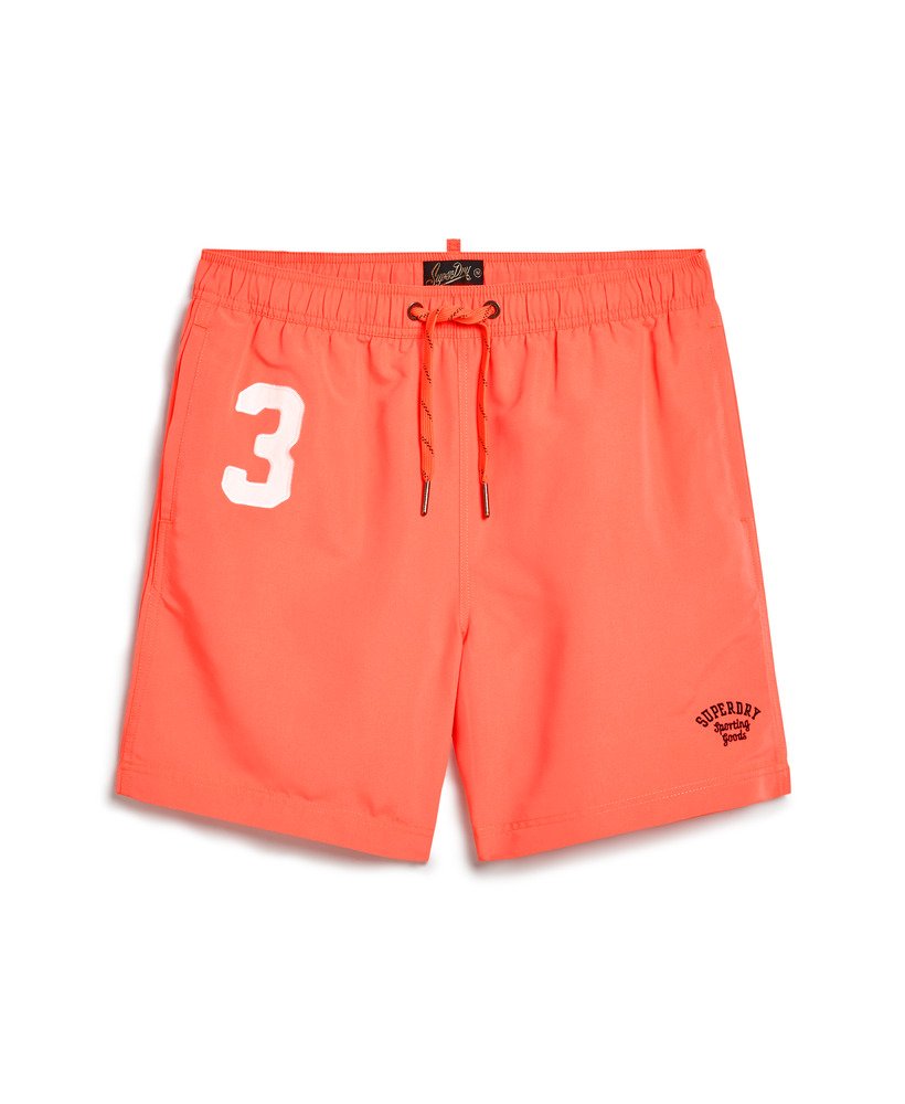 gerecyclede polo zwemshorts van 43 cm in hot coral