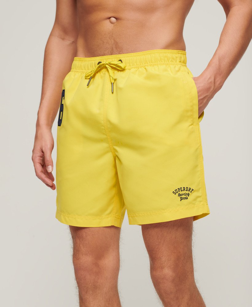 gerecyclede polo zwemshorts van 43 cm in nautisch geel.
