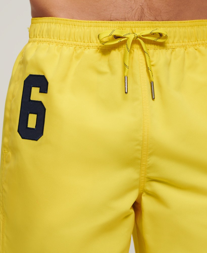 gerecyclede polo zwemshorts van 43 cm in nautisch geel.