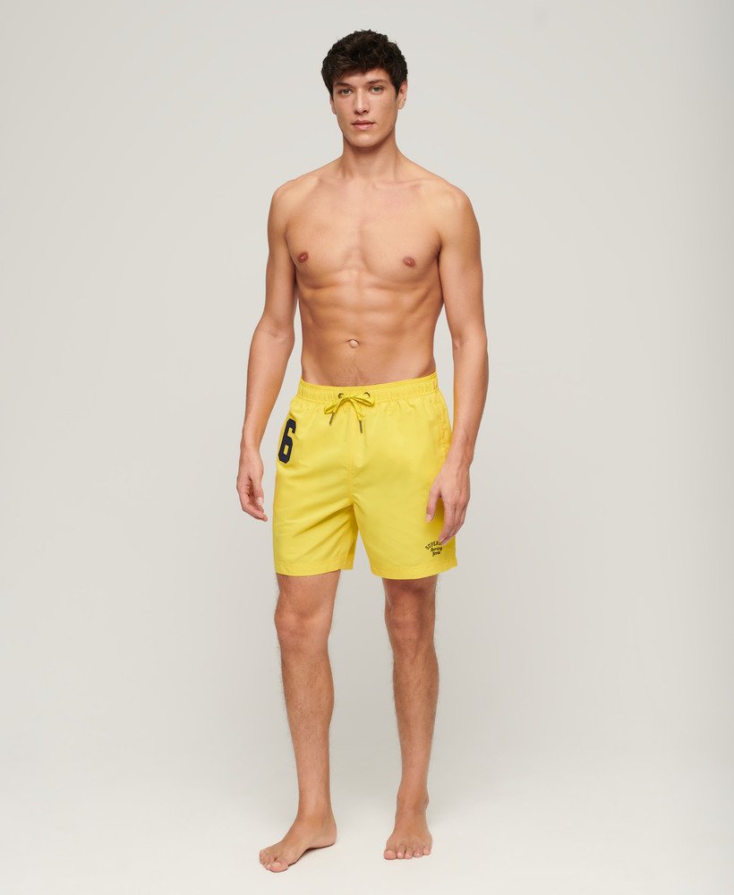 gerecyclede polo zwemshorts van 43 cm in nautisch geel.