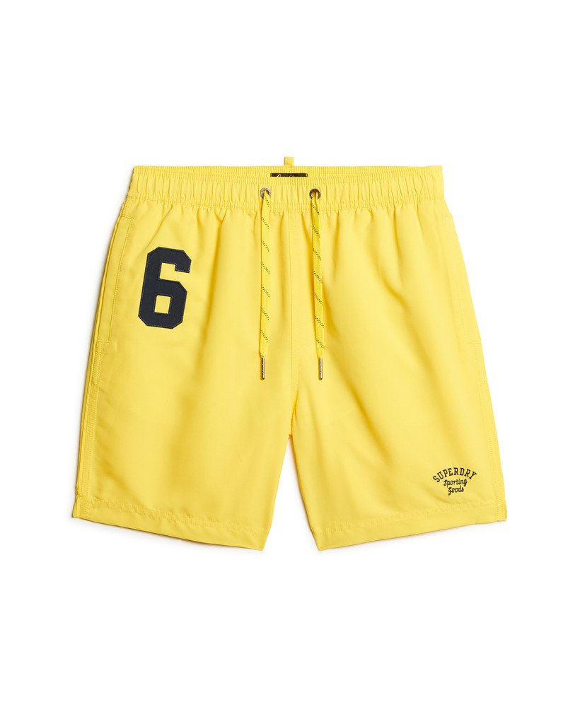 gerecyclede polo zwemshorts van 43 cm in nautisch geel.