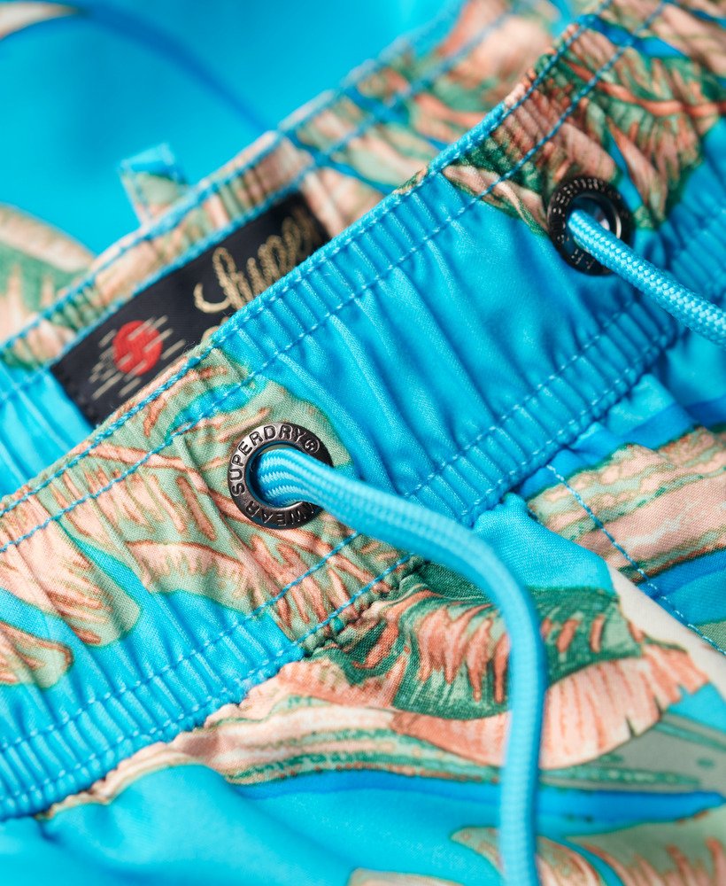 gerecyclede zwembroek met hawaïaanse print 17 inch in eden hawaiian aqua