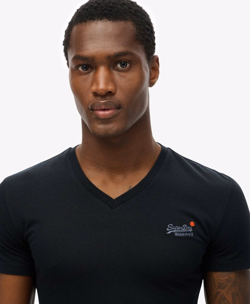 Vintage T-shirt met V-hals en borduurwerk van Orange Label