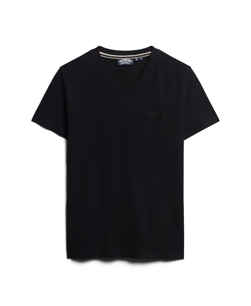 biologisch katoenen essential logo v-hals t-shirt in zwart