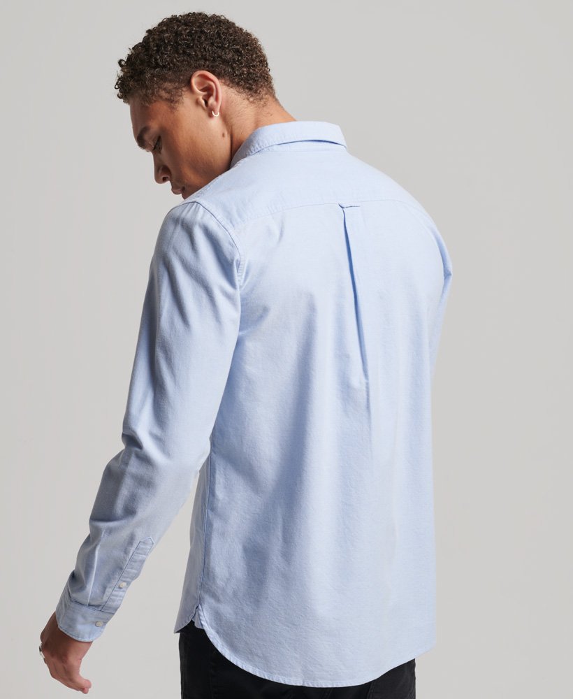 vintage oxford overhemd van biologisch katoen in klassiek blauw.