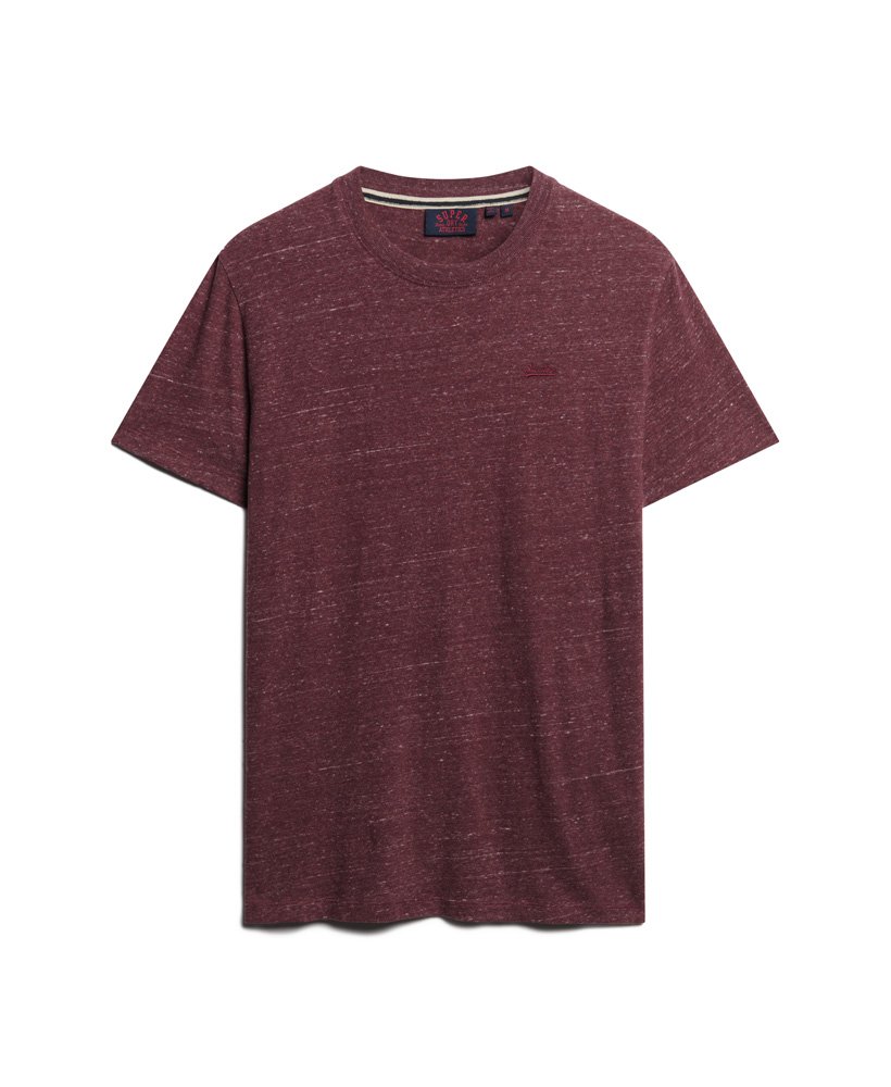 t-shirt met klein logo van biologisch katoen in bordeauxrood.