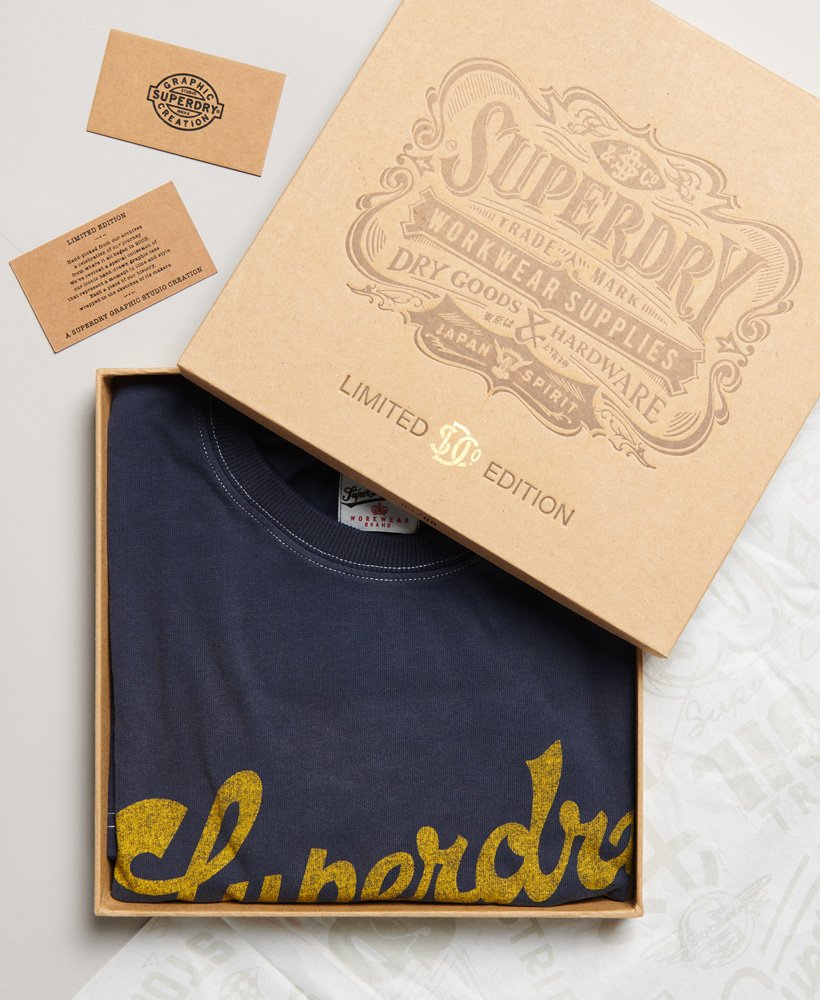 limited edition vintage 04 rework classic t-shirt in donkerblauw