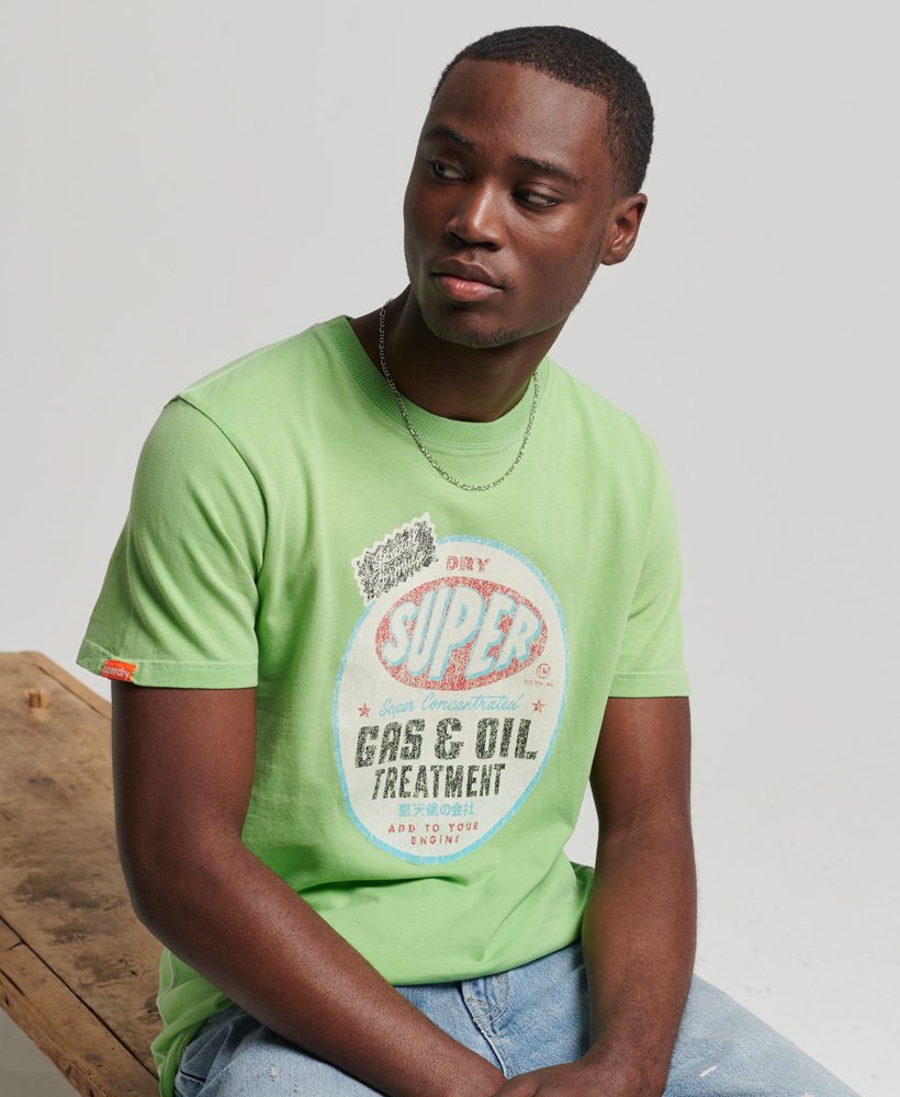 limited edition vintage 08 rework classic t-shirt in zachtgroen