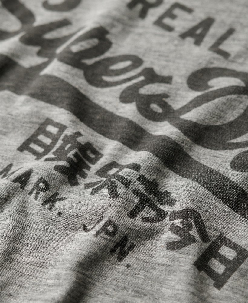 vintage logo t-shirt in sportief grijs gemêleerd