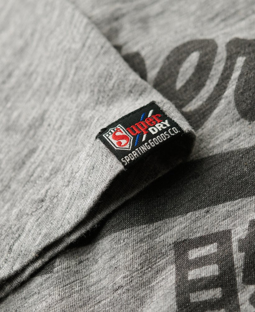 vintage logo t-shirt in sportief grijs gemêleerd