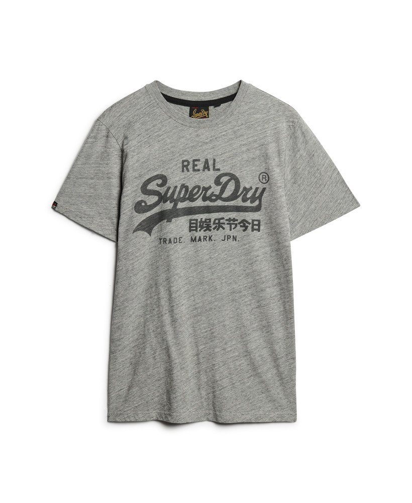 vintage logo t-shirt in sportief grijs gemêleerd