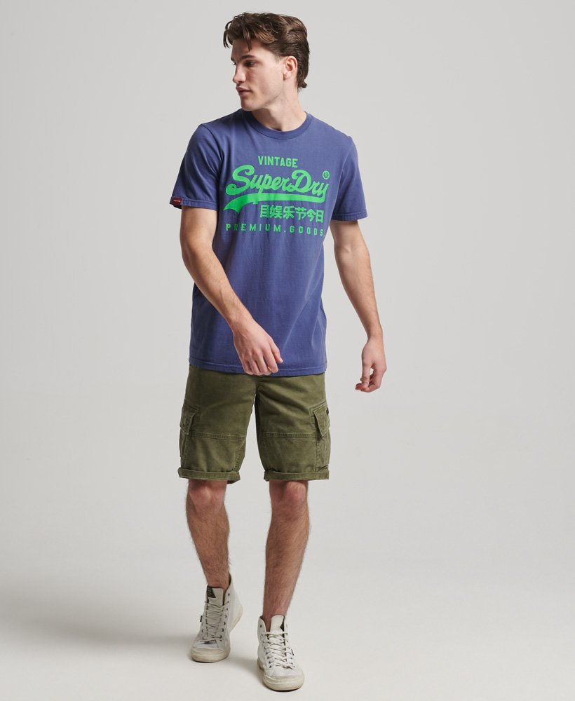 vintage logo neon t-shirt in frontier blue