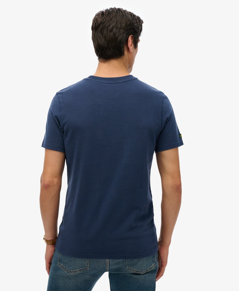 vintage t-shirt met opdruk in nautisch marineblauw.