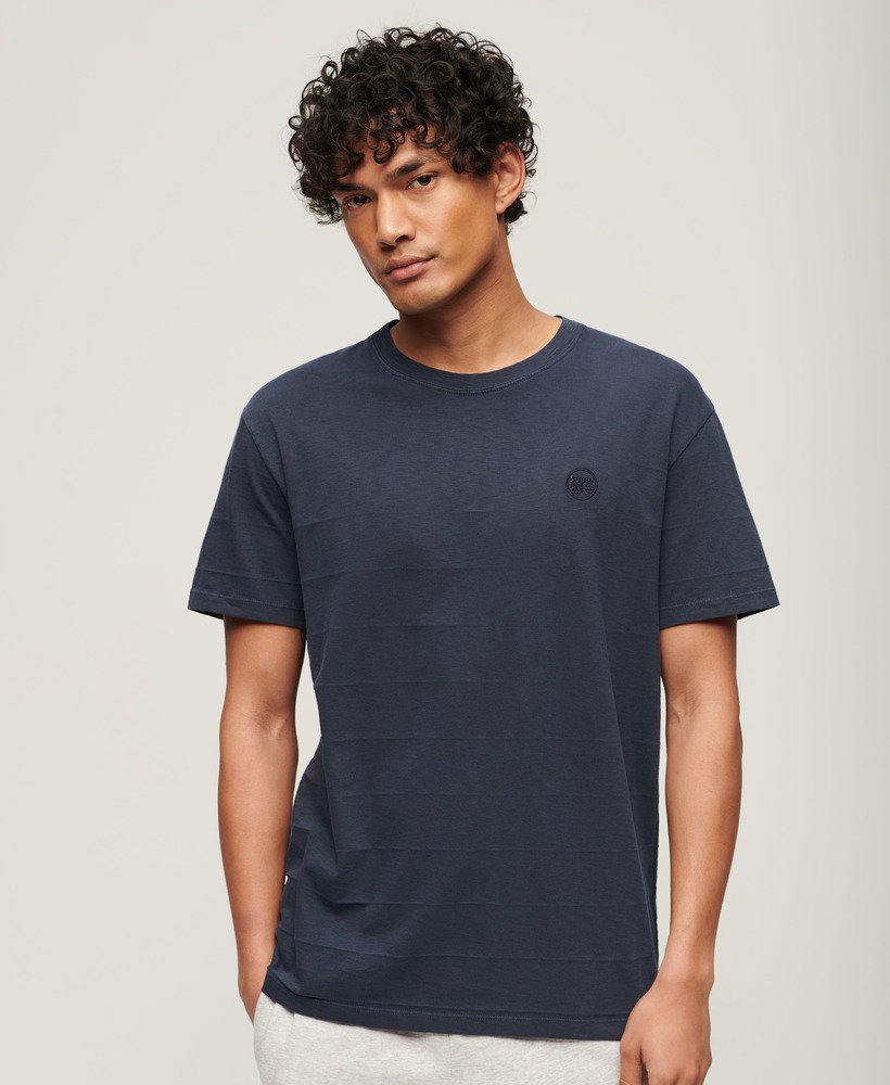 t-shirt van biologisch katoen met vintage textuur in eclipse navy