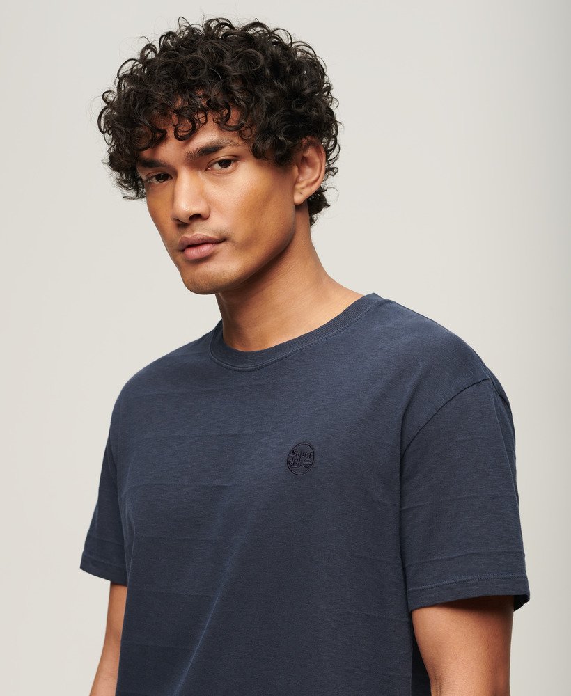 t-shirt van biologisch katoen met vintage textuur in eclipse navy