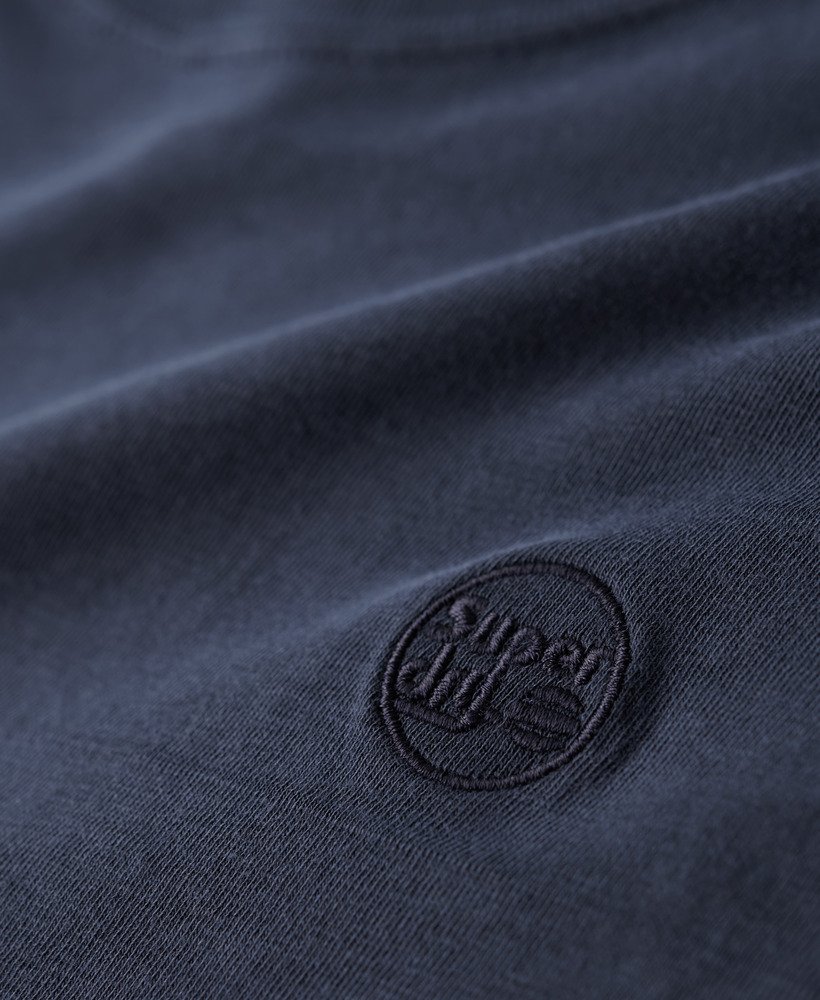 t-shirt van biologisch katoen met vintage textuur in eclipse navy