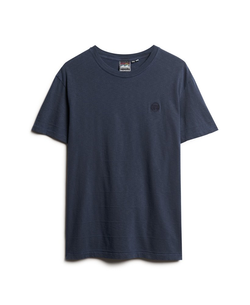 t-shirt van biologisch katoen met vintage textuur in eclipse navy