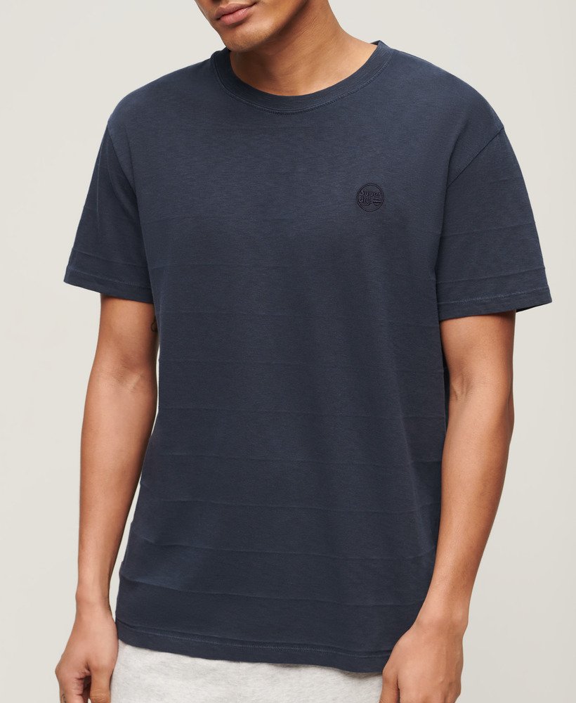 t-shirt van biologisch katoen met vintage textuur in eclipse navy