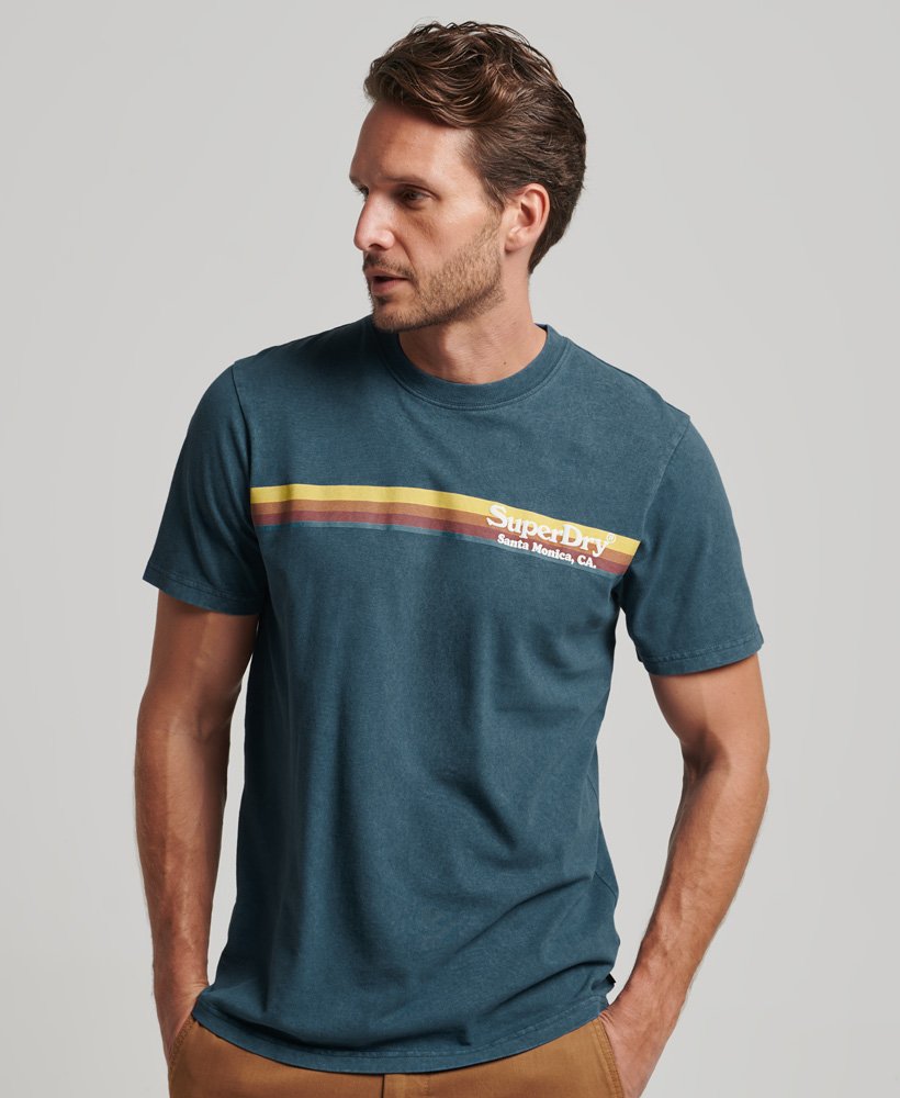 vintage venue t-shirt in skateblauw