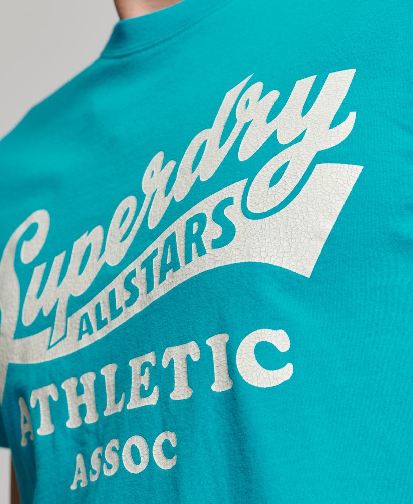 vintage home run t-shirt in emaille blauw