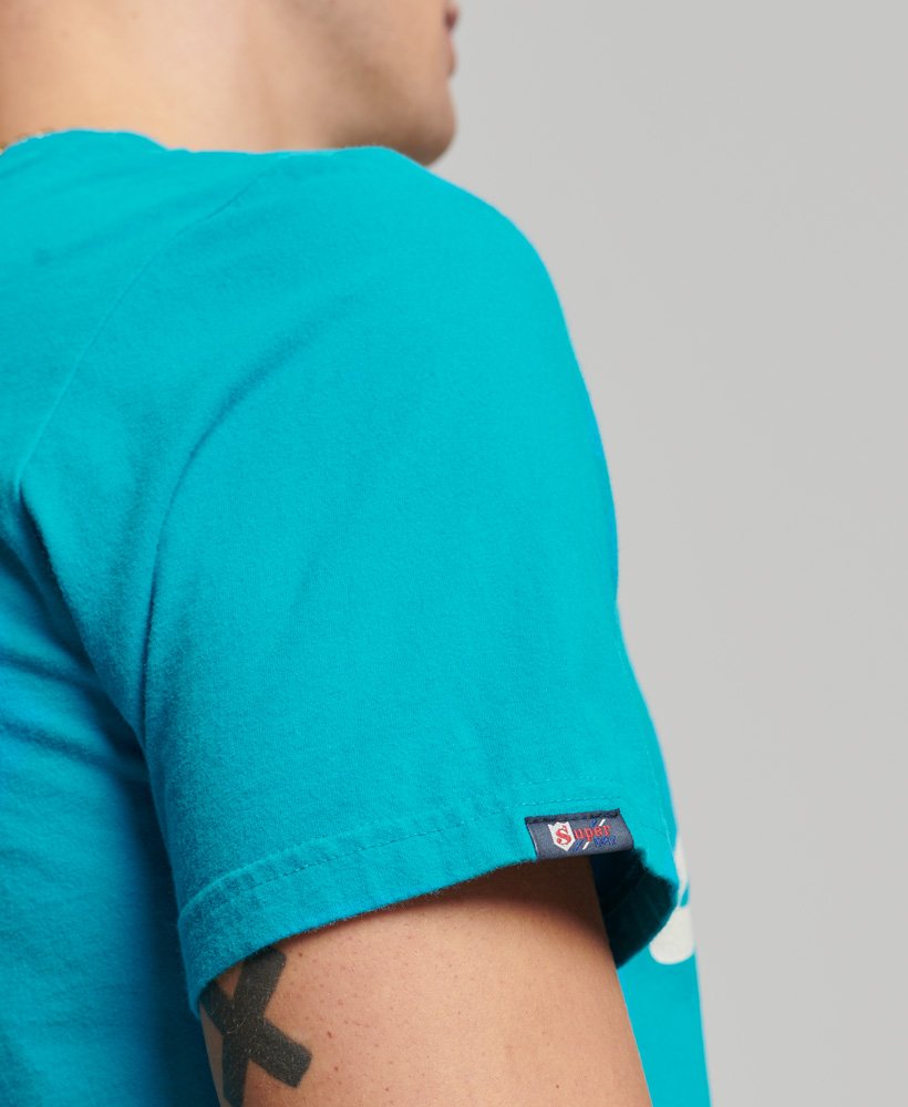 vintage home run t-shirt in emaille blauw