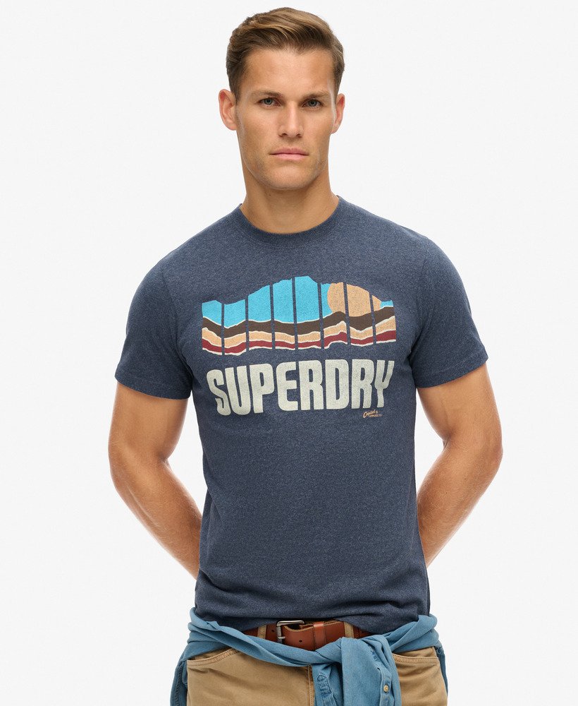 vintage great outdoors t-shirt in indigo marl