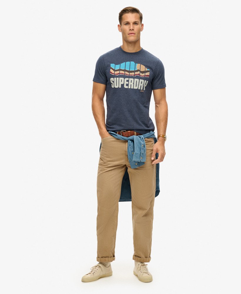 vintage great outdoors t-shirt in indigo marl