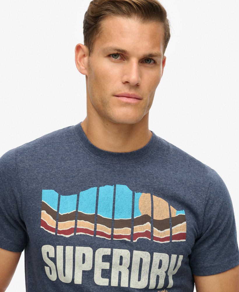 vintage great outdoors t-shirt in indigo marl