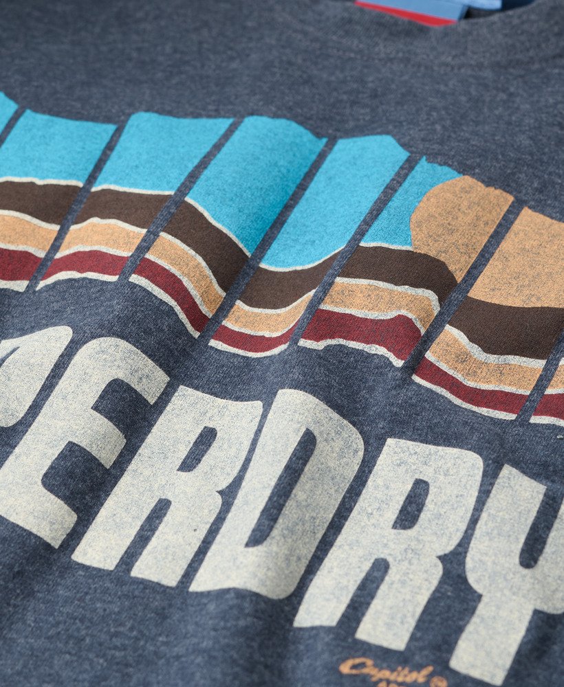 vintage great outdoors t-shirt in indigo marl