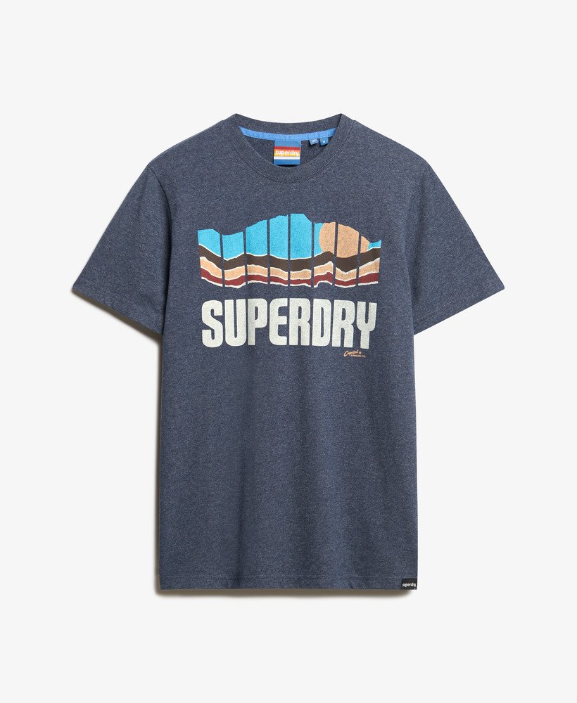 vintage great outdoors t-shirt in indigo marl