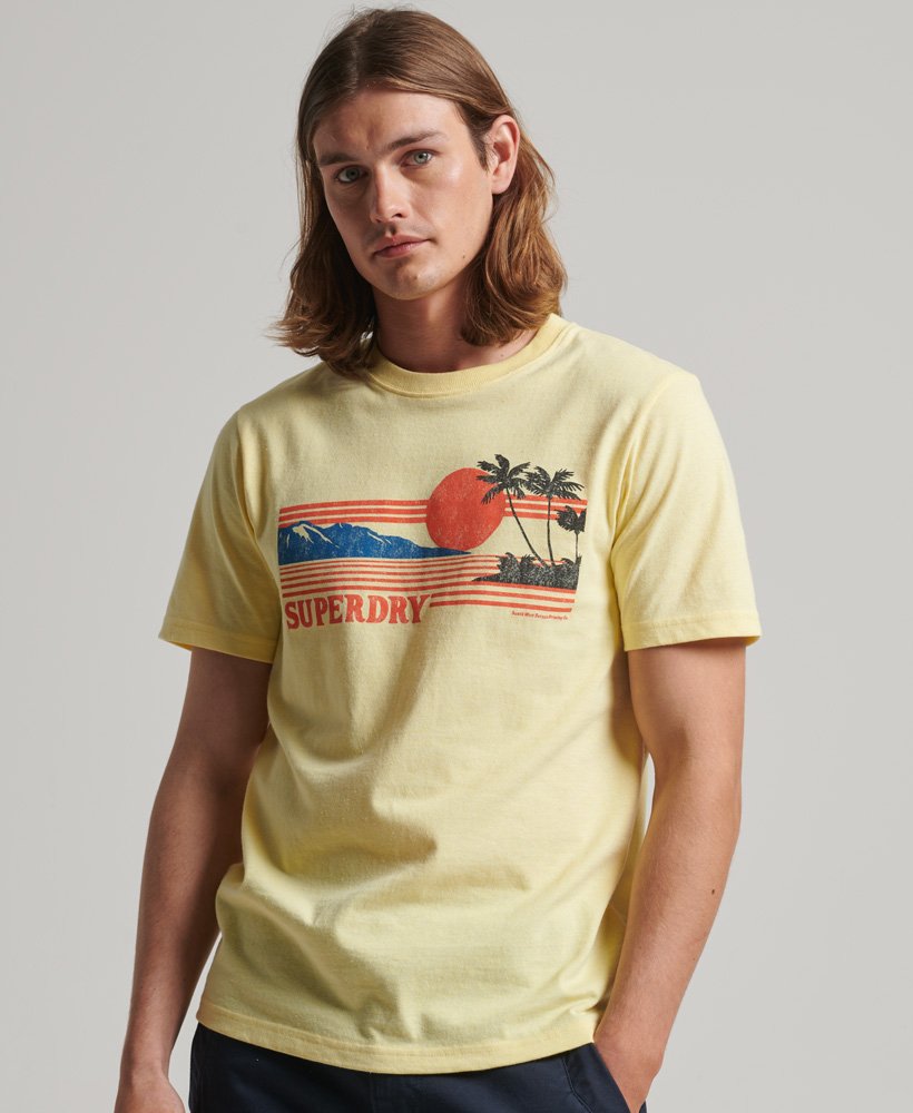 vintage great outdoors t-shirt in laguna yellow marl