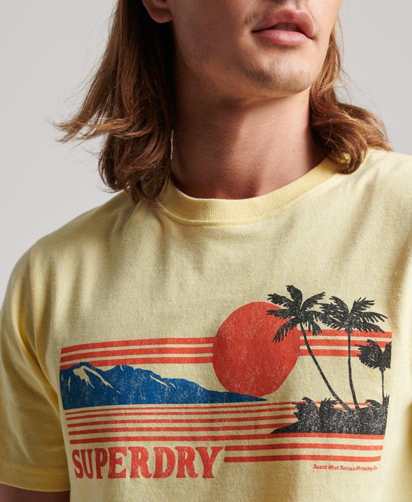vintage great outdoors t-shirt in laguna yellow marl